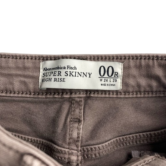 Abercrombie & Fitch Super Skinny High Rise Jeans Sz 00 Light Brown - Picture 4 of 10